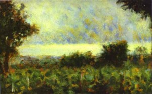 Oil seurat georges Painting - Landsacape. 1882-83. by Seurat Georges