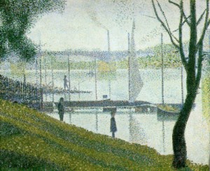 Oil Painting - Le Pont de Courbevoie  1886-87 by Seurat Georges