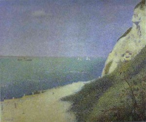 Oil seurat georges Painting - Les Bas-Butin, Honfleur. 1886. by Seurat Georges