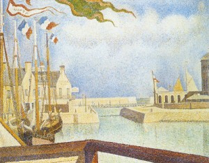 Oil seurat georges Painting - Port en Bessin, Sunday, 1888 by Seurat Georges
