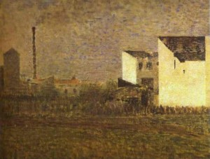 Oil seurat georges Painting - Suburb. 1882-83. by Seurat Georges