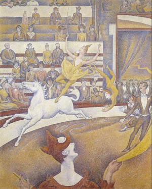 Oil seurat georges Painting - The Circus, 1890-91 by Seurat Georges