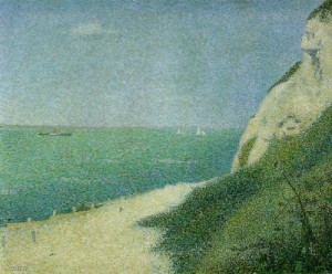 Oil Painting - The Shore at Bas-Butin, Honfleur  1886 by Seurat Georges