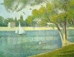 Oil the Painting - The Siene at la Grande Jatte, 1888 by Seurat Georges