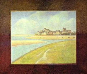 Oil the Painting - View of Crotoy, the Hill. 1889 by Seurat Georges