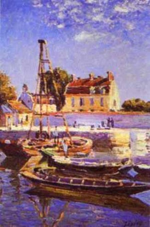 Oil sisley alfred Painting - Boats. 1885 by Sisley Alfred