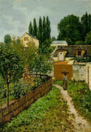 Oil garden Painting - Garden Path in Louveciennes   1873 by Sisley Alfred