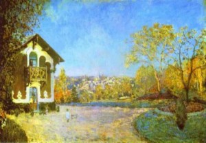 Oil sisley alfred Painting - Louveciennes. 1876 by Sisley Alfred