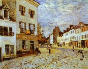 Oil Painting - Market Place at Marly. 1876 by Sisley Alfred
