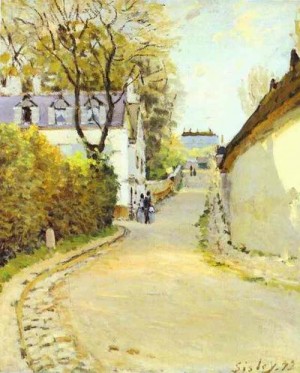 Oil street Painting - Rue de la Princesse, Louveciennes (formerly Street in Ville d'Avray). 1873 by Sisley Alfred