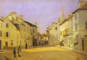 Oil sisley alfred Painting - Square in Argenteuil (rue de la Chaussée). 1872 by Sisley Alfred