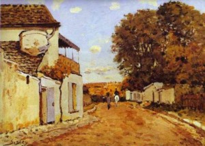Oil street Painting - Street in Louveciennes (rue de la Princesse). 1874 by Sisley Alfred
