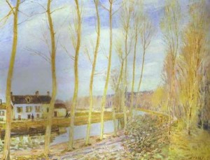 Oil sisley alfred Painting - The Canal du Loing at Moret. 1892 by Sisley Alfred