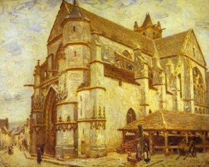 Oil sisley alfred Painting - The Church at Moret   Icy Weather. 1893 by Sisley Alfred