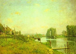 Oil Painting - The Ile Saint Denis. c.1872 by Sisley Alfred