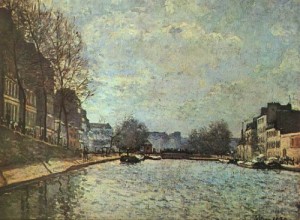 Oil sisley alfred Painting - The Saint Martin Canal in Paris. 1870 by Sisley Alfred