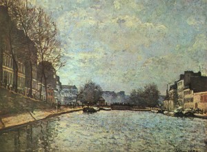 Oil sisley alfred Painting - The St. Martin Canal, 1870 by Sisley Alfred