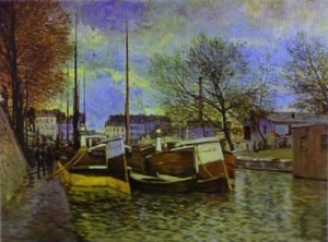 Oil Painting - The St. Martin Canal in Paris. 1870 by Sisley Alfred