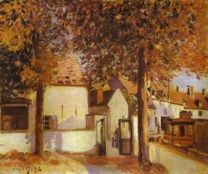 Oil sisley alfred Painting - View in Moret (rue des Fosses). 1892 by Sisley Alfred