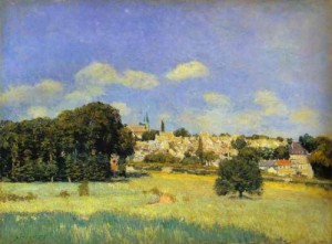 Oil Painting - View of Marly le Roi   Sunshine (formerly View of St-Cloud). 1876 by Sisley Alfred