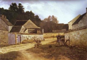 Oil sisley alfred Painting - Village Street in Marlotte. 1866 by Sisley Alfred