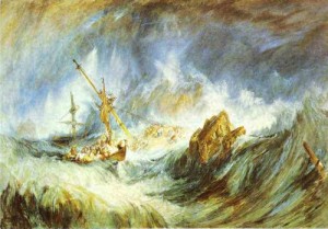 Oil Painting - A Storm (Shipwreck). 1823 by Turner,Joseph William