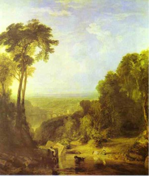 Oil the Painting - Crossing the Brook. 1815 by Turner,Joseph William