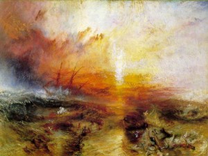 Oil the Painting - Slavers throwing overboard the Dead and Dying - Typhon coming on (The Slave Ship)  1840 by Turner,Joseph William