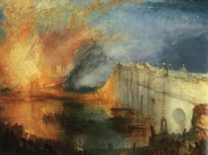 Oil architecture and buildings Painting - The Burning of the Houses of Parliament, 1834 by Turner,Joseph William