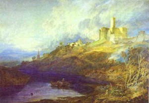 Oil turner,joseph william Painting - Warkworth Castle, Northumberland - Thunder Storm Approaching at Sun-Set. 1799 by Turner,Joseph William