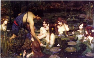 Oil waterhouse,john william Painting - Hylas and the Nymphs(1896) by Waterhouse,John William