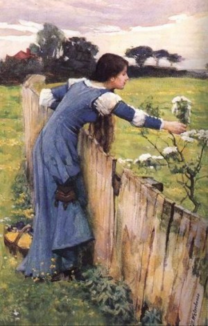 Oil flower Painting - The Flower Picker by Waterhouse,John William