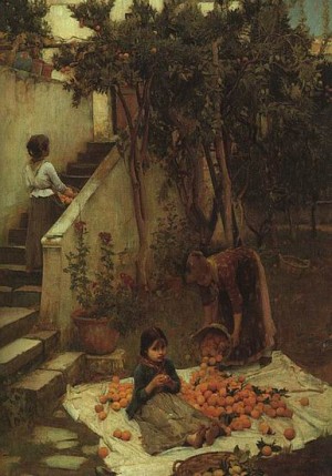  Photograph - The Orange Gatherers by Waterhouse,John William