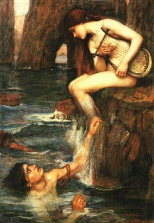 Oil waterhouse,john william Painting - The Siren by Waterhouse,John William