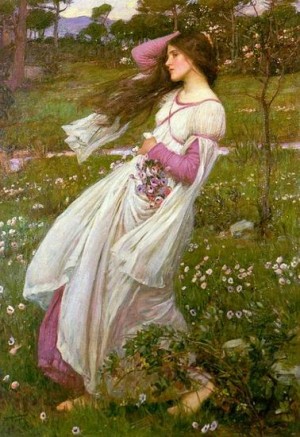 Oil waterhouse,john william Painting - Windswept by Waterhouse,John William