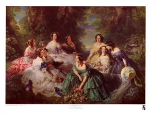 Oil winterhalter,franz Painting - Portrait of Empress Eugenie Surrounded by Her Maids of Honor, 1855 by Winterhalter,Franz