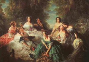 Oil winterhalter,franz Painting - Portrait of Empress Eugénie Surrounded by Her Maids of Honor. 1855 by Winterhalter,Franz