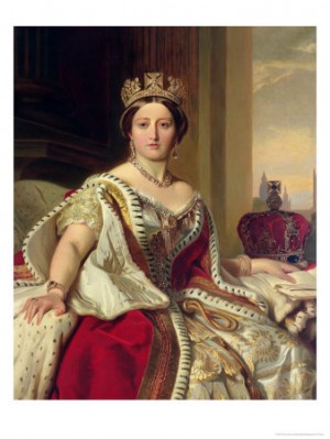 Oil winterhalter,franz Painting - Portrait of Queen Victoria 1859 by Winterhalter,Franz