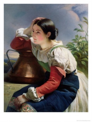 Oil winterhalter,franz Painting - Young Italian at the Well, circa 1833-34 by Winterhalter,Franz