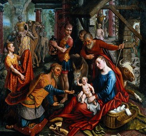 Oil Painting - The Adoration of the Magi   c. 1560 by Aertsen, Pieter