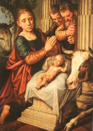 Oil aertsen, pieter Painting - The Adoration of the Shepherds by Aertsen, Pieter