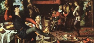Oil the Painting - The Egg Dance 1557 by Aertsen, Pieter