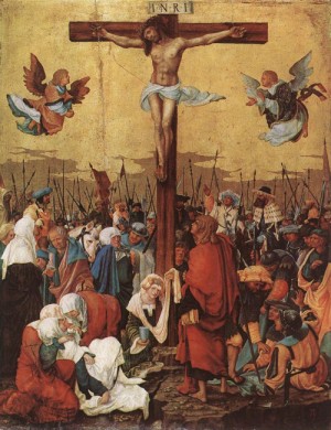 Oil altdorfer, albrecht Painting - Christ on the Cross    c.1520 by Altdorfer, Albrecht