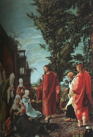 Oil altdorfer, albrecht Painting - Christ Taking Leave of His Mother    c.1520 by Altdorfer, Albrecht