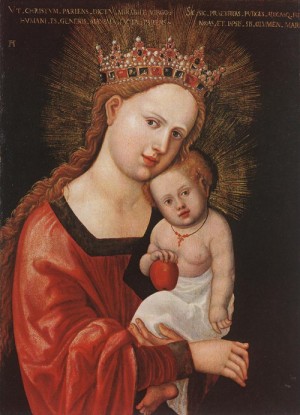 Oil altdorfer, albrecht Painting - Mary with the Child    1520-25 by Altdorfer, Albrecht