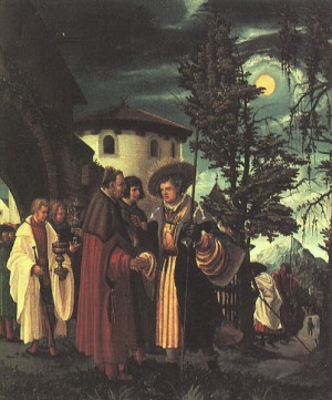 Oil altdorfer, albrecht Painting - The Departure of Saint Florian, 1520 by Altdorfer, Albrecht