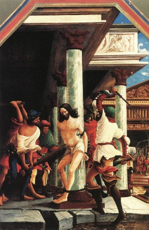 Oil altdorfer, albrecht Painting - The Flagellation of Christ   1518 by Altdorfer, Albrecht